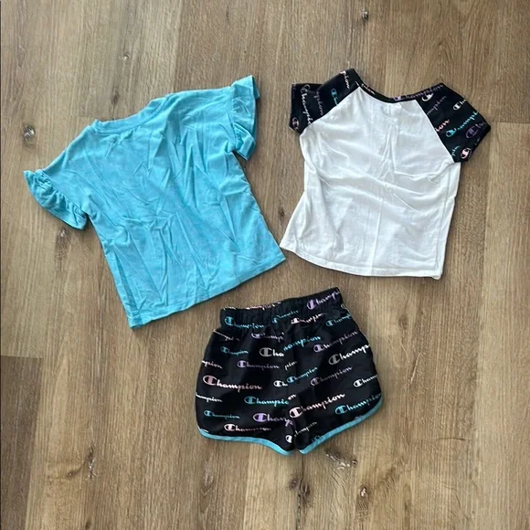 Champion Kids Shirts and short Set- Blue and Black - Picture 5 of 5